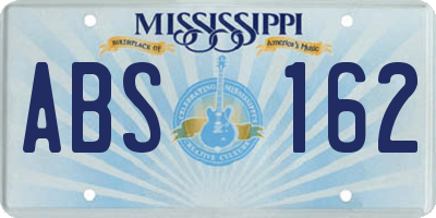 MS license plate ABS162