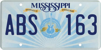 MS license plate ABS163