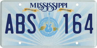 MS license plate ABS164