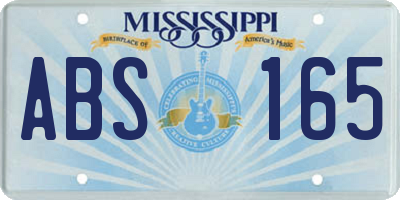 MS license plate ABS165