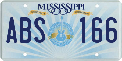 MS license plate ABS166