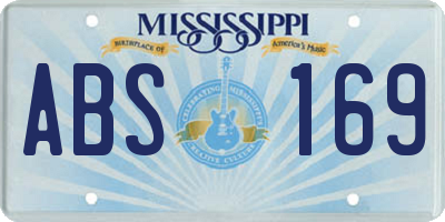 MS license plate ABS169