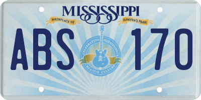 MS license plate ABS170
