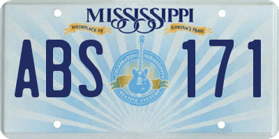 MS license plate ABS171