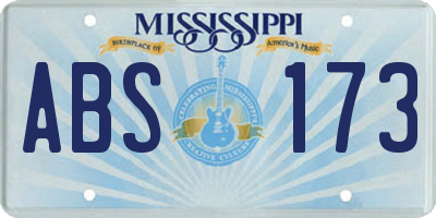 MS license plate ABS173