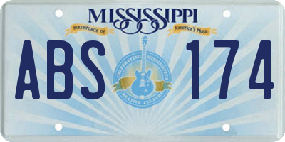 MS license plate ABS174