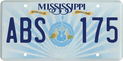 MS license plate ABS175