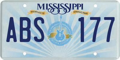 MS license plate ABS177