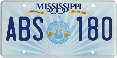 MS license plate ABS180