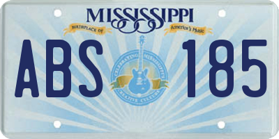 MS license plate ABS185