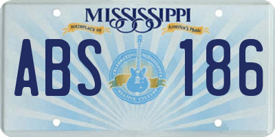 MS license plate ABS186