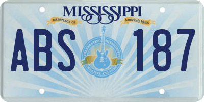 MS license plate ABS187