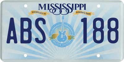 MS license plate ABS188