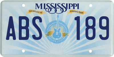 MS license plate ABS189