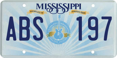 MS license plate ABS197