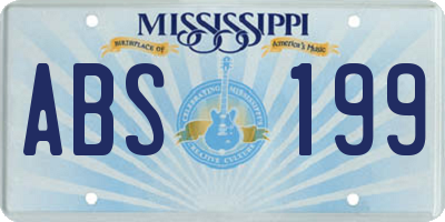 MS license plate ABS199