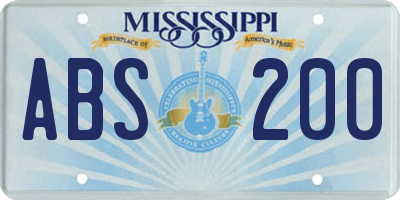 MS license plate ABS200