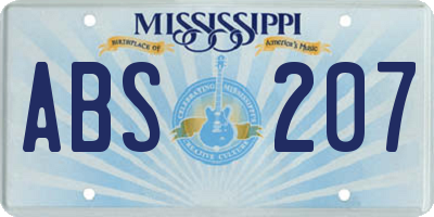 MS license plate ABS207