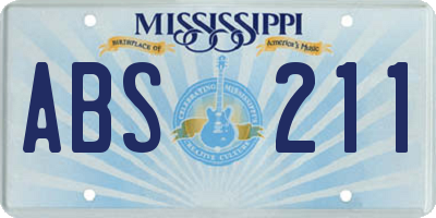 MS license plate ABS211