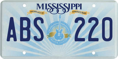 MS license plate ABS220