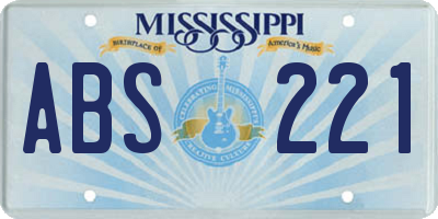 MS license plate ABS221