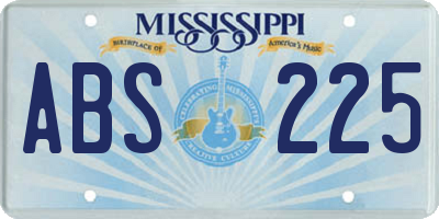 MS license plate ABS225