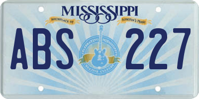 MS license plate ABS227