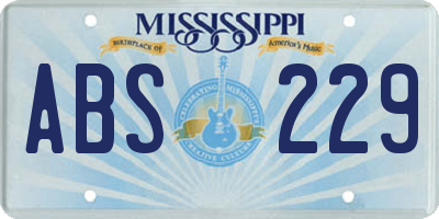 MS license plate ABS229