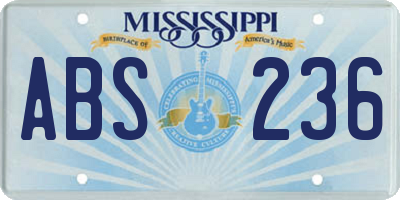 MS license plate ABS236