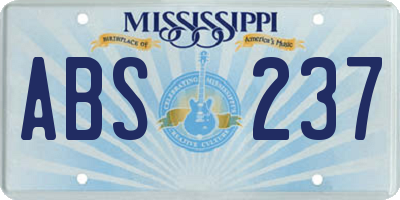 MS license plate ABS237