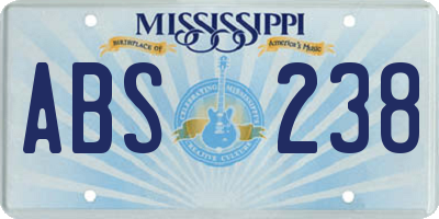 MS license plate ABS238