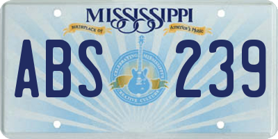 MS license plate ABS239