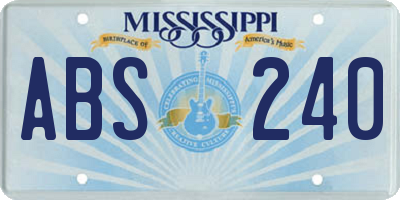 MS license plate ABS240