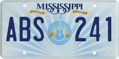 MS license plate ABS241