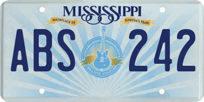 MS license plate ABS242