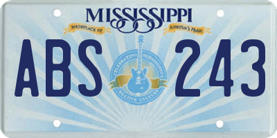 MS license plate ABS243