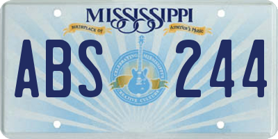 MS license plate ABS244