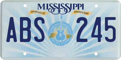 MS license plate ABS245