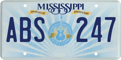 MS license plate ABS247