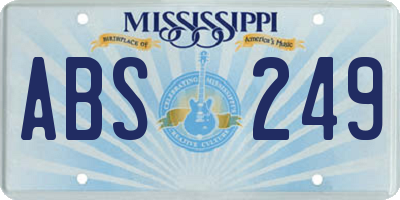 MS license plate ABS249