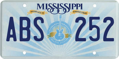 MS license plate ABS252