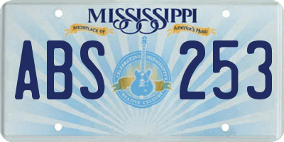 MS license plate ABS253