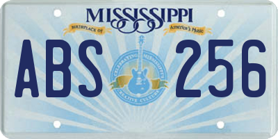 MS license plate ABS256