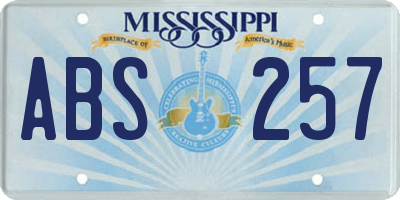MS license plate ABS257