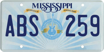 MS license plate ABS259