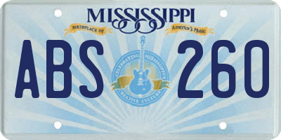 MS license plate ABS260