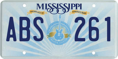 MS license plate ABS261