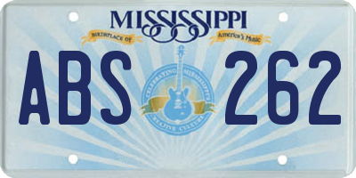 MS license plate ABS262