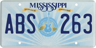 MS license plate ABS263