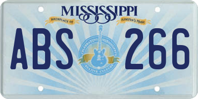 MS license plate ABS266